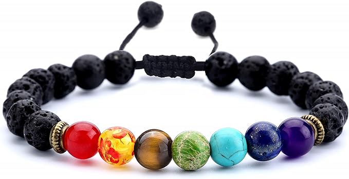 Pulsera de Roca de Lava 7 Chakras: Equilibra tu Energía