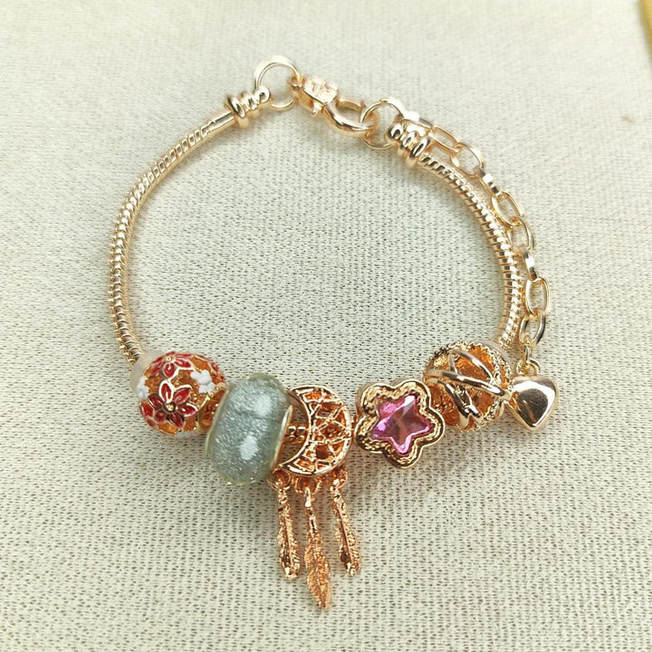 Pulsera Tipo Pandora en Oro Rosa