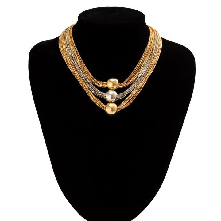 Collar Celestial de Bolas en Capas