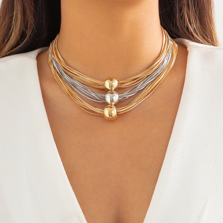 Collar Celestial de Bolas en Capas